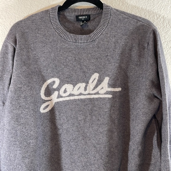 FOREVER 21 MEN “GOALS” Size XL Gray & White - Picture 4 of 8